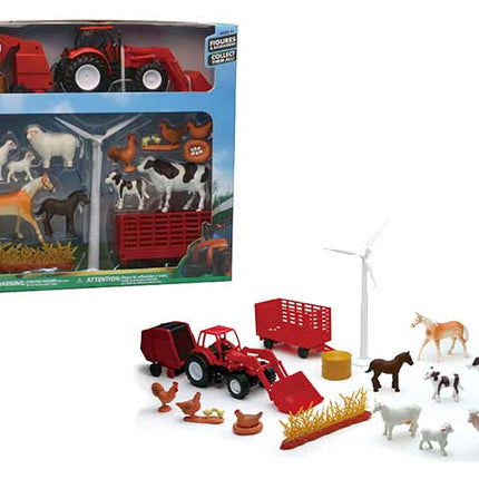 Playset Animali Fattoria e Trattore Giocattolo Bambini